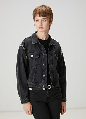 Beymen Club Denim Jacket With Anthracite Embroidery Detail - 4