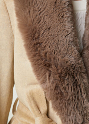 Beymen Club Beige Collar Detailed Coat - 5