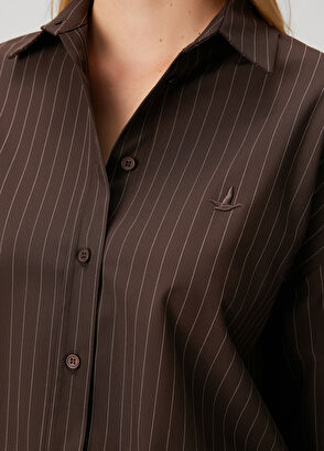 Beymen Club Brown Striped Shirt - 6