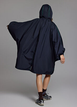 Loft Navy Kapüşonlu Kadın Yağmurluk - Görsel 7