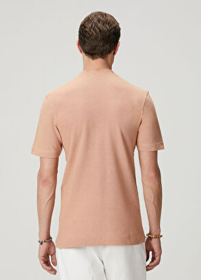 Beymen Club Beige Relax Fit Cotton Linen Piqué T-shirt - 6