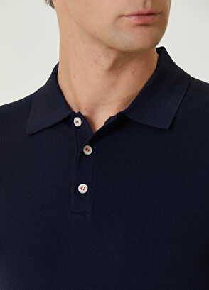 Beymen Club Lacivert Polo Yaka Kaz Jakarlı Kısa Kollu Triko - 6