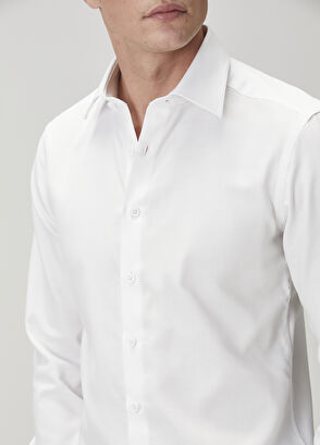 Beymen Club Slim Fit Beyaz Non-iron Gömlek - 7