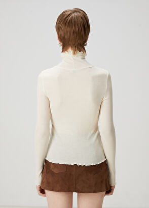 Beymen Club Ekru Basic İnce Yün T-shirt - 5