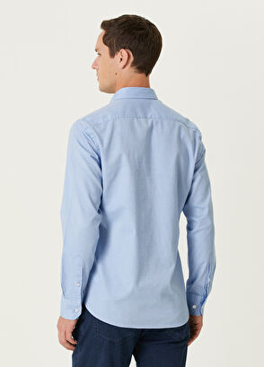 Slim Fit Blue Oxford Shirt Beymen Club Slim Fit Blue Oxford Shirt - 5