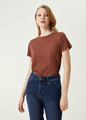 Beymen Club Brown Logo Detailed T-Shirt - 3