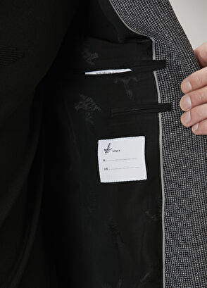 Beymen Club Antrasit Kırçıl Desenli Yün Ceket - 8