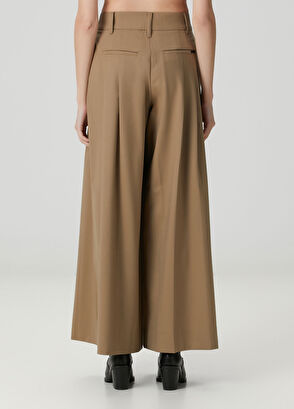 AllSaints Poppy Camel Wide Leg Yün Pantolon - 4