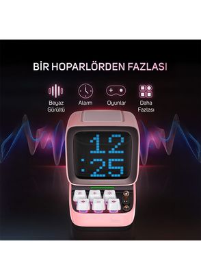 Divoom Ditoo Pro Pembe Bluetooth Hoparlör ve Ses Kayıt Özellikli LoveLock Hediye Seti - 5
