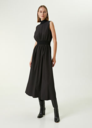 Beymen Club Siyah Triko Garnili Midi Elbise - 4