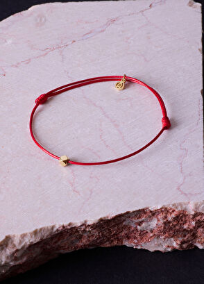 Kırmızı Altın Kaplama Çelik Erkek Şans Bilekliği - Görsel 5