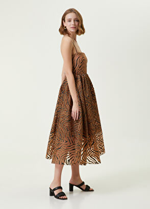 Beymen Club Vizon Siyah Sırtı Çapraz Askılı Midi Abiye Elbise - 4