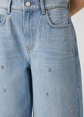 Beymen Club Slouchy Açık Mavi İşlemeli Jean Pantolon - 5