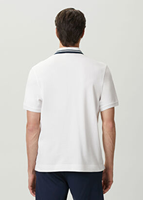 Beymen Club White Comfort Fit Striped Piqué Polo T-shirt - 5