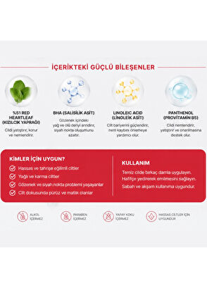 Sungboon Editor Red Heartleaf BHA-Lino Dengeleyici Ampul Cilt Serumu 40 ml - 8