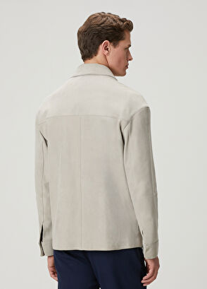 Beymen Club Gri Süet Deri Gömlek - 8