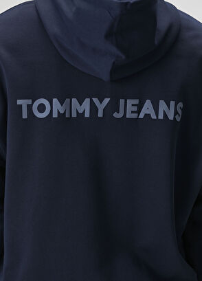 Tommy Jeans Mavi Kapüşonlu Sweatshirt - 6