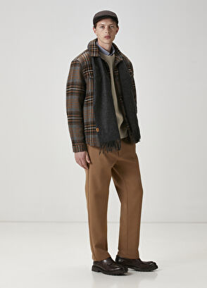 Beymen Club Kahverengi Ekose Desenli Yün Dış Gömlek - 3