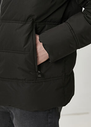 Beymen Club Siyah Kapüşonlu Puff Mont - 7