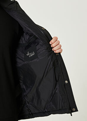 Beymen Club Siyah Kapüşonlu Kapitone Dikişli Mont - 12