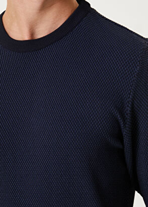 Beymen Club Navy Blue Honeycomb Textured Sweater - 7