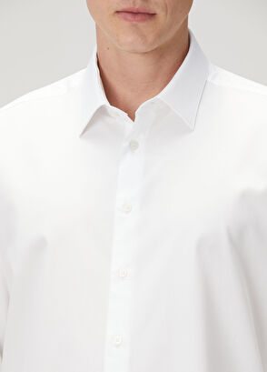 Custom Fit Beyaz Gömlek - Görsel 8