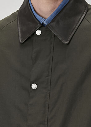 Beymen Club Haki Yakası Deri Garnili Mont - 5