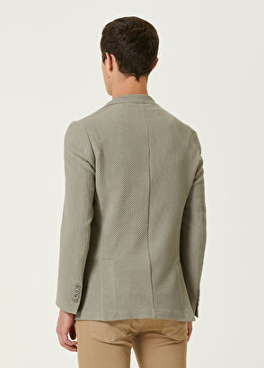 Beymen Club Yeşil Diyagonal İri Dokulu Örme Ceket - 5