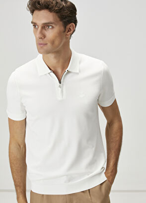 Beymen Club Kırık Beyaz Polo Yaka Kısa Kollu Triko - 5