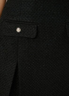 Beymen Club Black Mini Tweed Skirt - 6