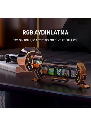 Divoom Times Gate Sarı 5 Ekranlı Rgb Işıklı Akıllı Dijital Saat - 5