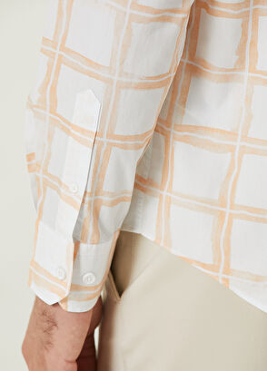 Beymen Club Comfort Fit Orange Faded Check Shirt - 7