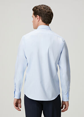 Beymen Club Comfort Fit Açık Mavi Non-iron Oxford Gömlek - 7