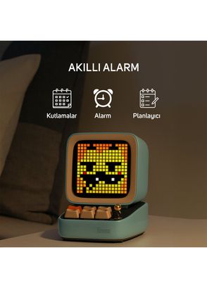 Divoom Ditoo-Mic Yeşil Karaoke Mikrofonlu Uyarlanabilir Piksel Ekranlı Bluetooth Hoparlör - 3