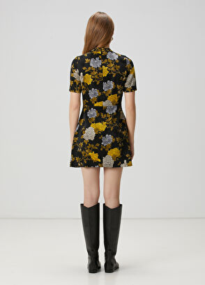 Beymen Club Black Patterned Mini Dress - 5