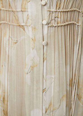 Beymen Club Beige Floral Midi Chiffon Dress - 6
