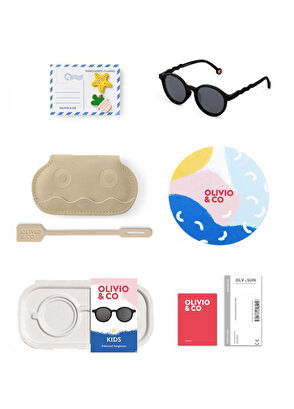 Olivio & Co Classic Oval Squid Black Unisex Kids Sunglasses - 5