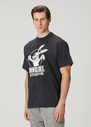 Domrebel Bunwire Black Printed Logo Detailed T-Shirt - 3