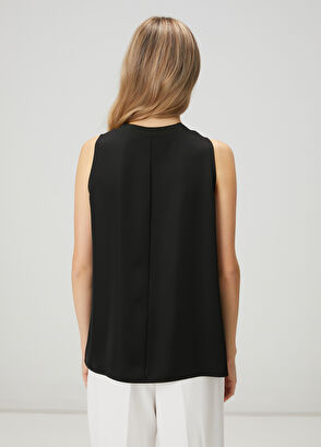 Beymen Club Siyah Bol Kesim Krep Bluz - 5