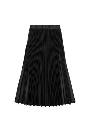 Black Pleated Satin Midi Skirt Beymen Club Black Pleated Satin Midi Skirt - 6