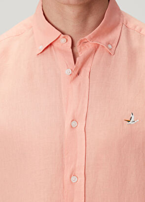 Beymen Club Comfort Fit Somon Keten Gömlek - 8