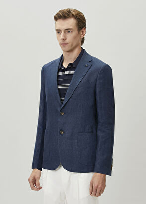 Beymen Club Navy Blue Linen Jacket - 5