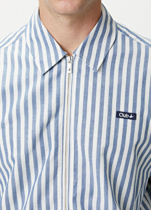 Beymen Club Blue White Comfort Fit Striped Outer Shirt - 6
