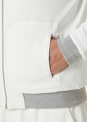 Beymen Club Beyaz Kapüşonlu Çift Taraflı Jersey Mont - 8