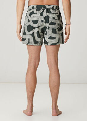 Beymen Club Antrasit Beli Kordonlu Desenli Kısa Mayo - 4