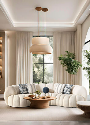 Bekaliving Bandung Bej Şönil Simetrik Kanepe - 6