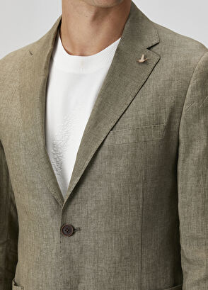 Beymen Club Light Khaki Linen Jacket - 6
