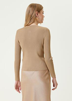 Beymen Club Camel Crew Neck Ribbed Cardigan - 6