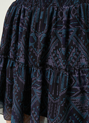 Beymen Club Lacivert Desenli Mini Etek - 5