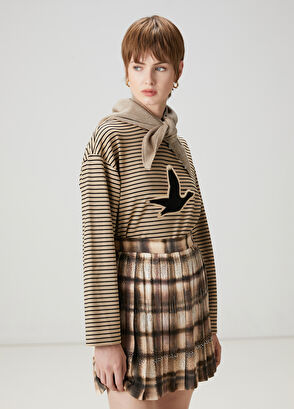 Beymen Club Beige Striped Sweatshirt - 3